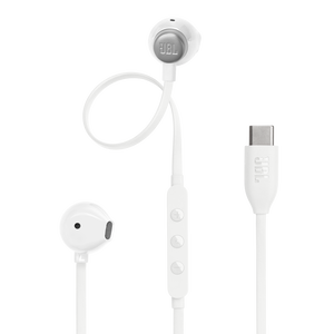 JBL Tune 305C USB - White - Wired Hi-Res Earbud Headphones - Detailshot 1